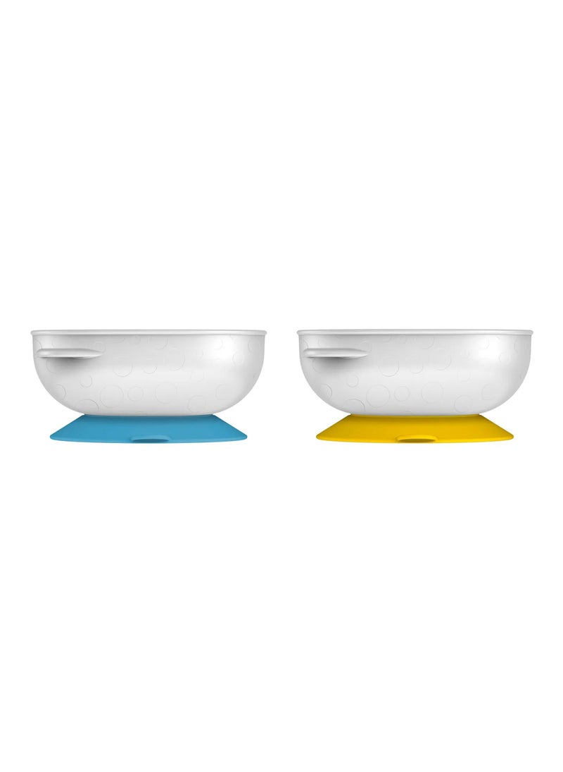 Dr. Brown's No-Slip Suction Bowl for Babies, Easy Clean, Stackable, BPA Free - 4M+, 15.2x5.08x15.2cm, 2-Pack