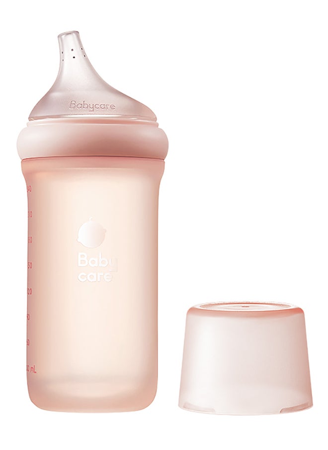 Babycare - Nopayon Pro Bottle, Pink, 240 ml, BPA-Free, Anti-Colic Design, Non-Toxic, Leak-Proof, Soft Silicone Nipple, Easy to Clean, Safe for Babies, Ideal for Feeding Transition