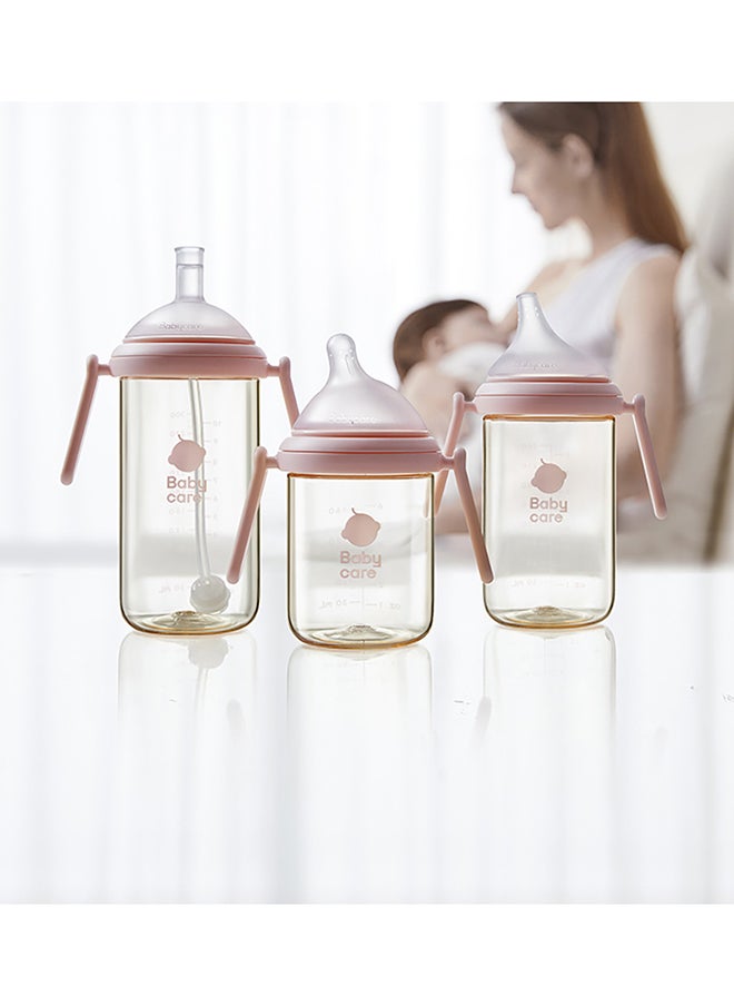 Babycare - Nopayon Pro Anti-Colic Feeding Bottle – Weir Powder Pink – 160ml for Newborns 1–3 Months – BPA-Free, BPI Certified, Soft Silicone Nipple, Wide Neck, Leak-Proof, Easy to Clean, Ergonomic Design, Baby Milk Bottle, Infant Bottle, Heat-Resistant, Safe Material, Breastfed Baby Friendly