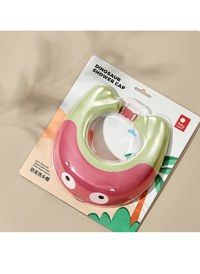 Babycare - Shower Cap, Powder Red, BPA-Free, Soft Silicone, Baby Bath Cap, Waterproof, Adjustable Size, Non-Toxic, Comfortable Fit, Protects Baby’s Eyes, Ideal for Infants and Toddlers