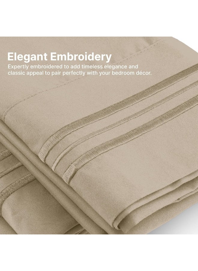 King Pillow Cases Set of 2 - Ultra Soft Hotel Quality Pillowcase Covers - Luxury Comfy Cozy Bedding for Women, Men, Kids & Teens - Machine Washable Pillow Protectors - 2 Pieces Set - King Size Cream