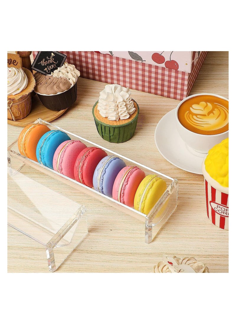 Clear Cracker Serving Tray, Acrylic Dessert Table Display Transparent Macaron Rectangular Holder Biscuit Dish for Party Wedding Home Events, 2PCS