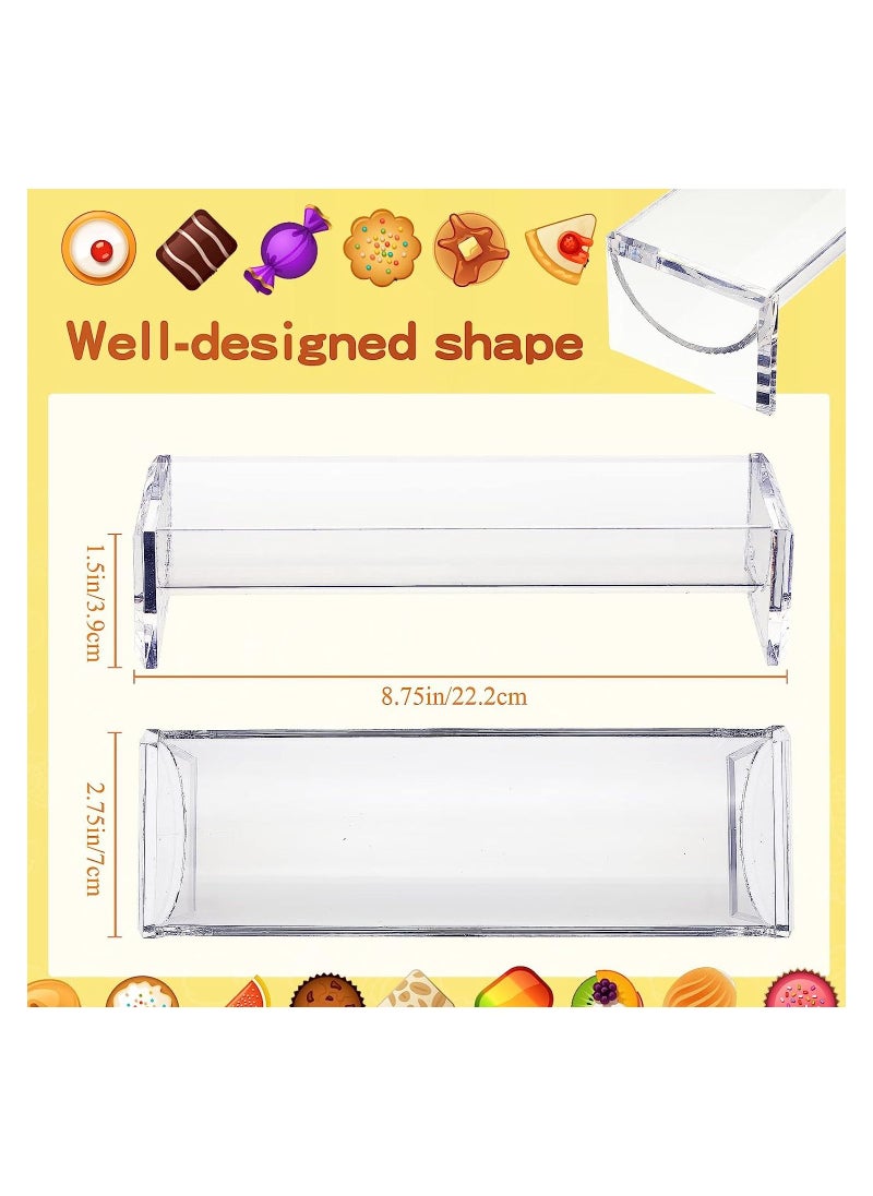 Clear Cracker Serving Tray, Acrylic Dessert Table Display Transparent Macaron Rectangular Holder Biscuit Dish for Party Wedding Home Events, 2PCS