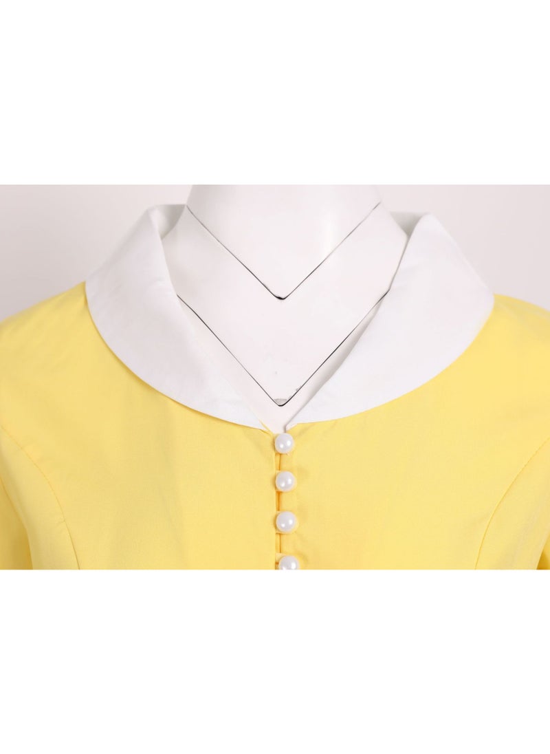 Elegant Temperament Suit Collar Slim Fit Large Swing Dress