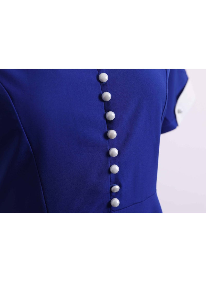 Elegant Temperament Suit Collar Slim Fit Large Swing Dress