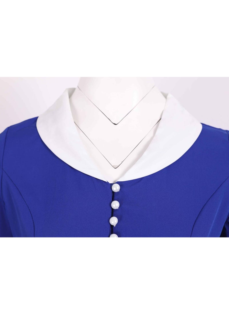 Elegant Temperament Suit Collar Slim Fit Large Swing Dress