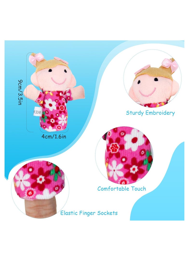 6 PCS Family Finger Puppets for Toddlers 1-3 - Interactive Educational Animal Finger Puppets for Storytime, Playtime, and Learning - Safe, Soft Plush