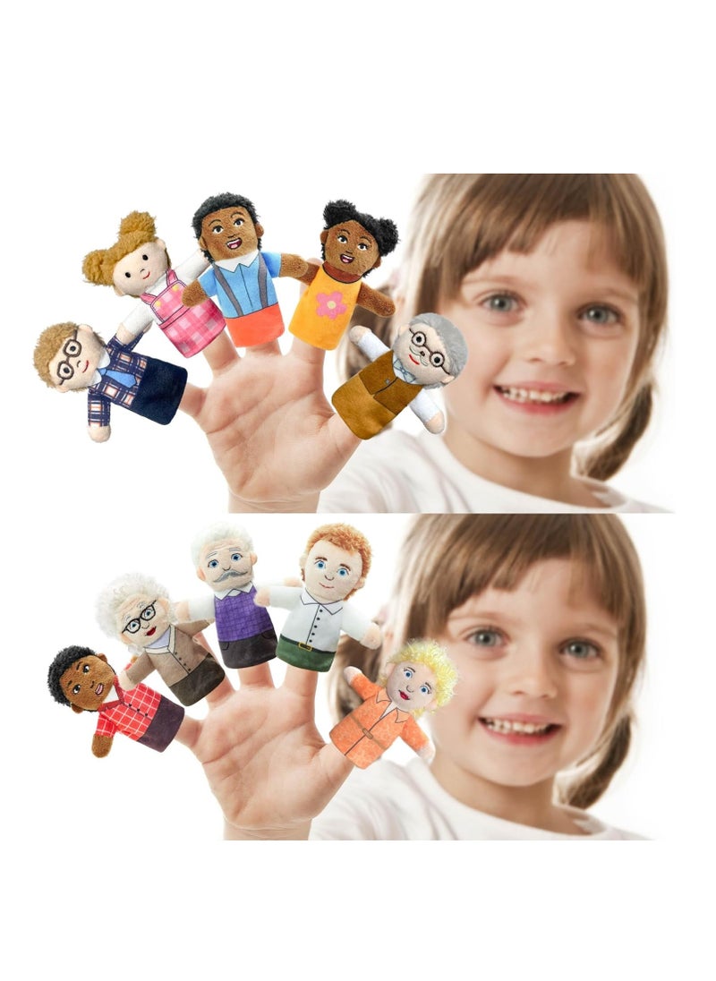 Finger Puppet Family Finger Puppet,6pcs Cute Puppet Mini Plush Toys Teaching Show,Soft Puppet for Kids Family Members Role Playing Birthday Party
