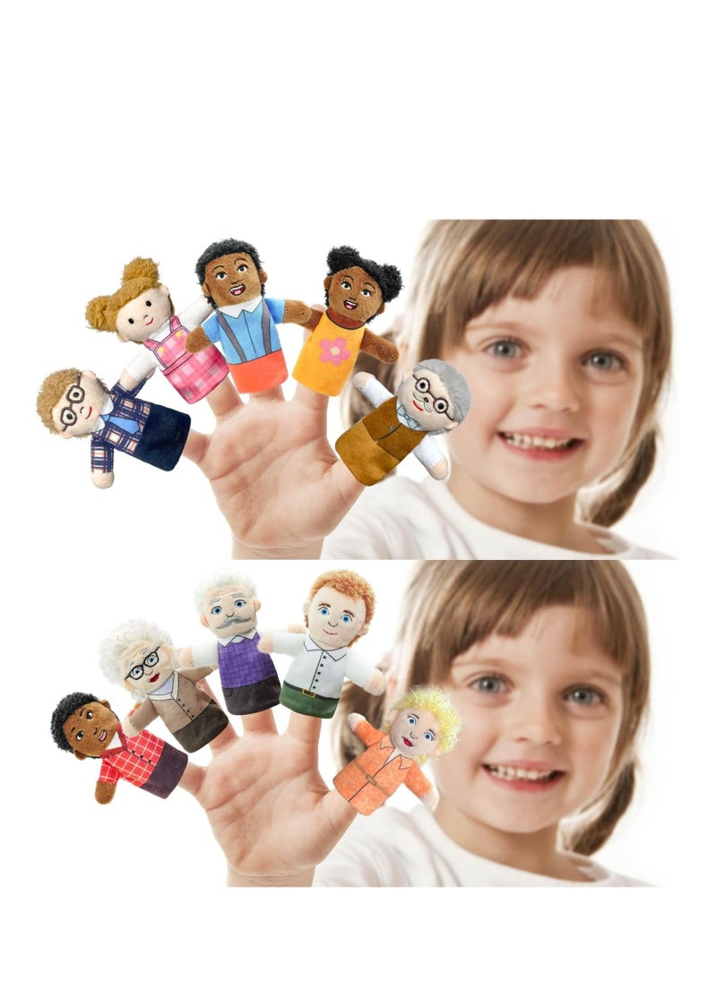 Finger Puppet Family Finger Puppet,6pcs Cute Puppet Mini Plush Toys Teaching Show,Soft Puppet for Kids Family Members Role Playing Birthday Party