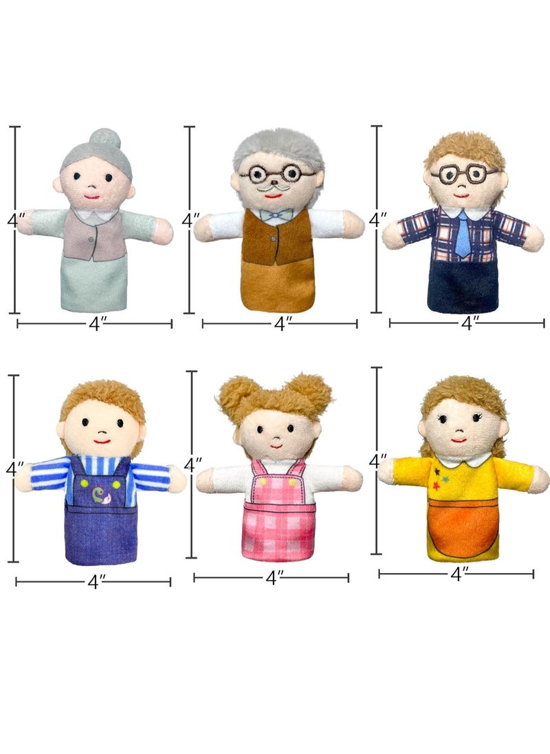 Finger Puppet Family Finger Puppet,6pcs Cute Puppet Mini Plush Toys Teaching Show,Soft Puppet for Kids Family Members Role Playing Birthday Party