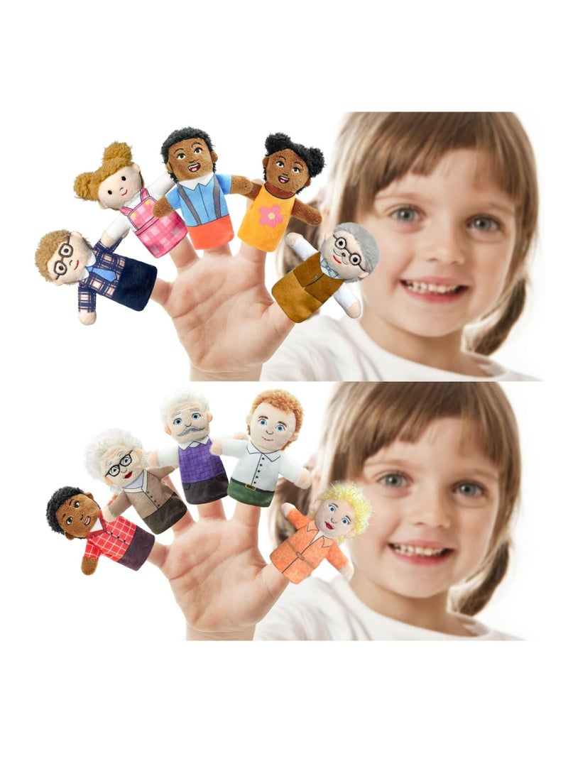 Finger Puppet Family Finger Puppet,6pcs Cute Puppet Mini Plush Toys Teaching Show,Soft Puppet for Kids Family Members Role Playing Birthday Party