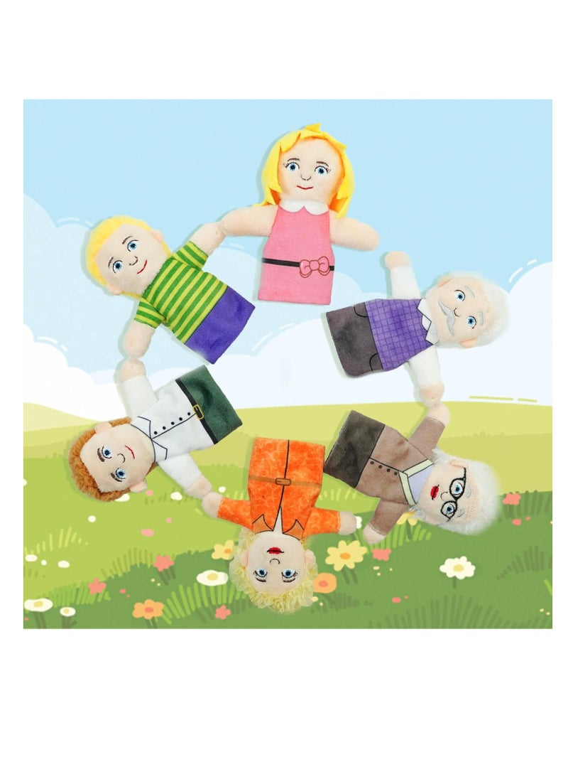 Finger Puppet Family Finger Puppet,6pcs Cute Puppet Mini Plush Toys Teaching Show,Soft Puppet for Kids Family Members Role Playing Birthday Party