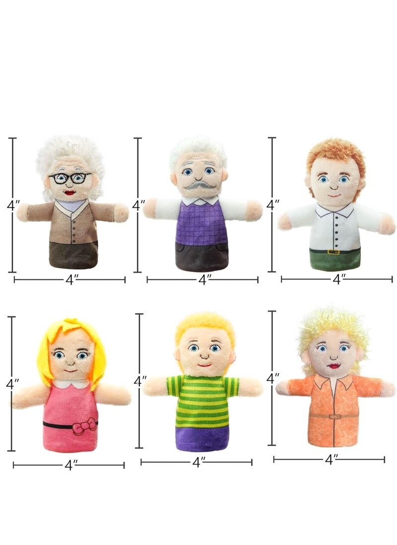 Finger Puppet Family Finger Puppet,6pcs Cute Puppet Mini Plush Toys Teaching Show,Soft Puppet for Kids Family Members Role Playing Birthday Party