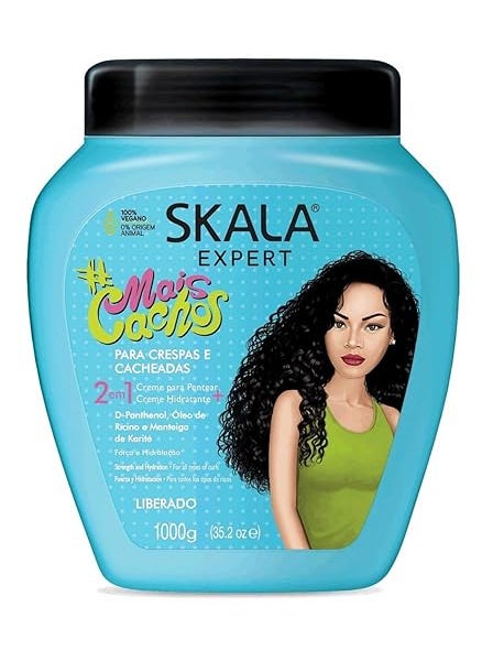 SKALA Mais Cachos Hair Type 3ABC - Eliminate Anti Frizz, For Curly Hair -2 in 1 Conditioning Treatment Cream and Cream To Comb 100% VEGAN 35.2 Oz (1 Pack)