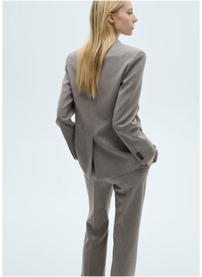 Casual Straight Jacket With Flap Pockets