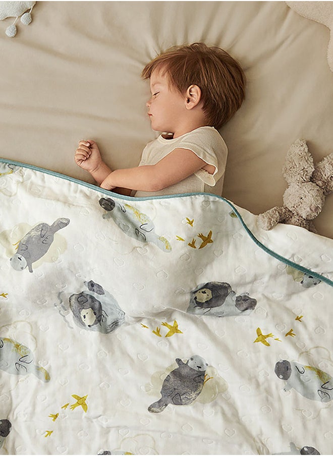 Babycare - Cotton Gauze Blanket, Andorran Otter Design, 200 x 230 cm, Soft Cotton, Lightweight, Breathable Fabric, Non-Toxic, Hypoallergenic, Gentle on Skin, Durable, Perfect for All Seasons, Easy to Wash, Ideal for Babies, Safe for Sensitive Skin, Cozy and Comfortable, Ideal for Home and Travel