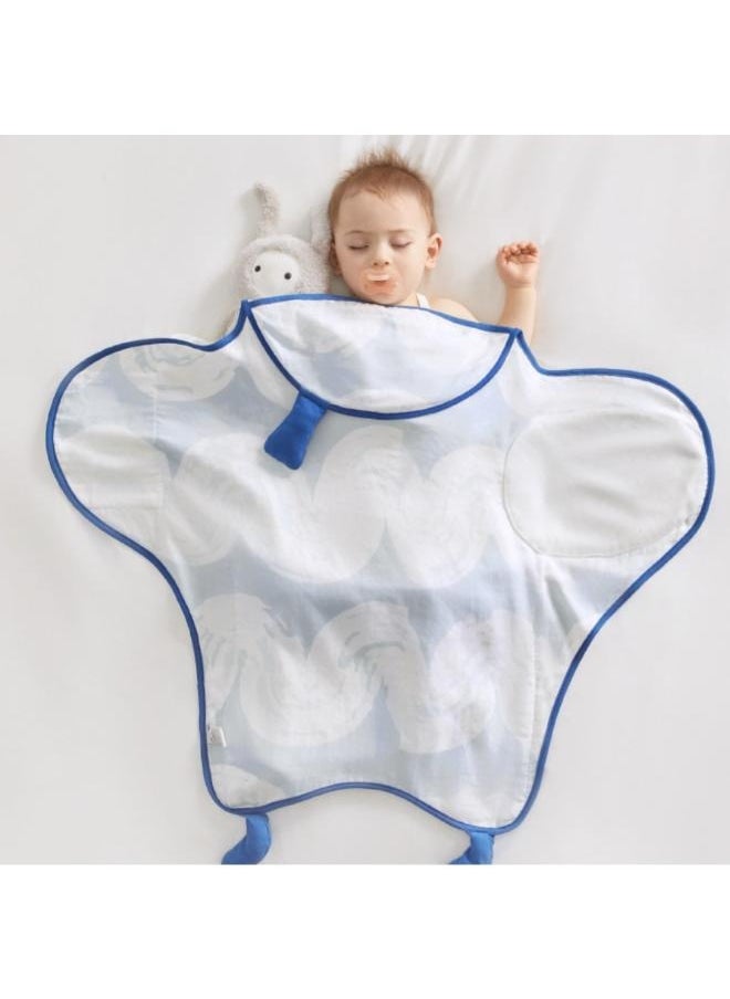 Babycare - Starfish Baby Blanket, Infant Wrap Swaddle, Soft Fleece, Blue – BPA-Free, Hypoallergenic, Breathable, Cozy and Warm, Non-Toxic, Gentle on Baby Skin, Cute Starfish Design, Easy to Wrap, Ideal for Newborns and Infants, Comfortable Sleep, Machine Washable, All-Season Use