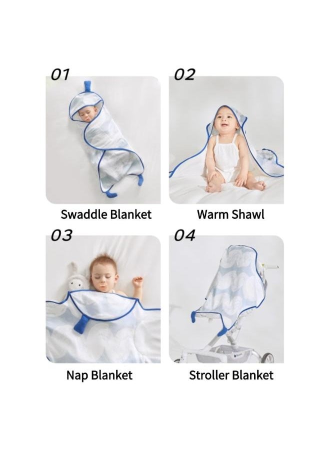 Babycare - Starfish Baby Blanket, Infant Wrap Swaddle, Soft Fleece, Blue – BPA-Free, Hypoallergenic, Breathable, Cozy and Warm, Non-Toxic, Gentle on Baby Skin, Cute Starfish Design, Easy to Wrap, Ideal for Newborns and Infants, Comfortable Sleep, Machine Washable, All-Season Use