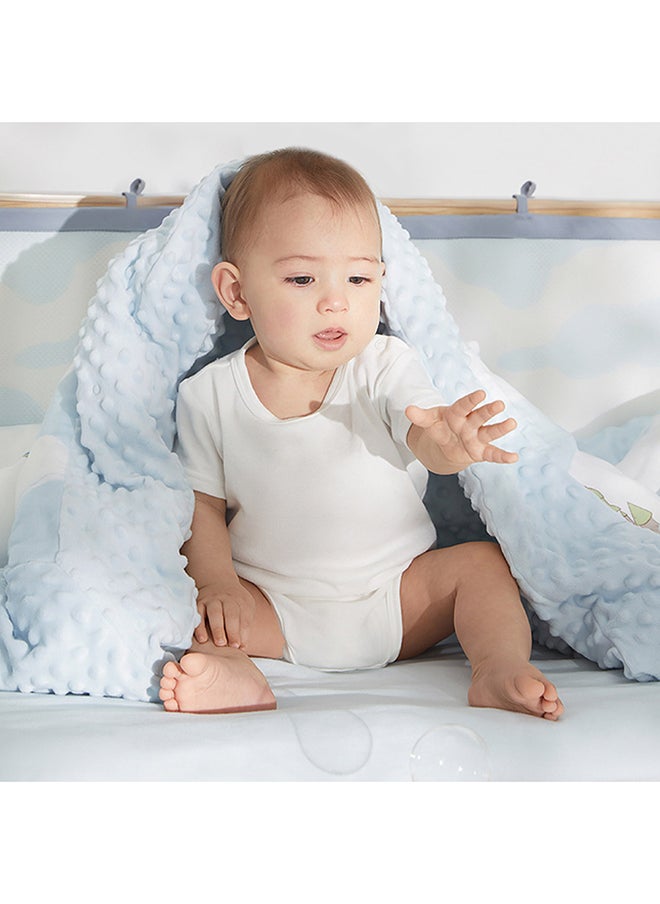 Babycare - Baby Bedding Set, Kesley Whale Blue, 3 Pcs (Fitted Sheet 120×65 cm, Long Bed Guard 250×29 cm, Short Bed Guard 120×29 cm), Soft Cotton, BPA-Free, Non-Toxic, Breathable Fabric, Gentle on Baby Skin, Durable, Easy to Wash, Safe for Cribs, Cushioned Protection, Stylish Design, Comfortable Sleep Support, Ideal for Nursery Setup
