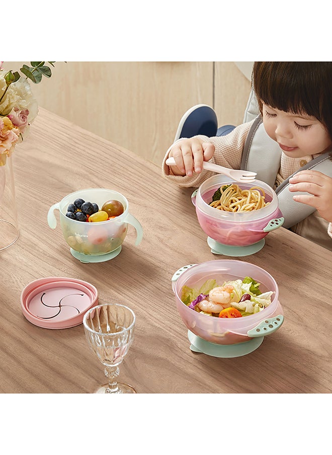 Babycare - Suction Bowls Set, Monin Blue, BPA-Free, 3-Piece Set, Anti-Spill Bowl, Snack Bowl, Sealed Bowl, Non-Toxic, Safe for Babies, Microwave Safe, Easy to Clean, Ideal for Toddlers