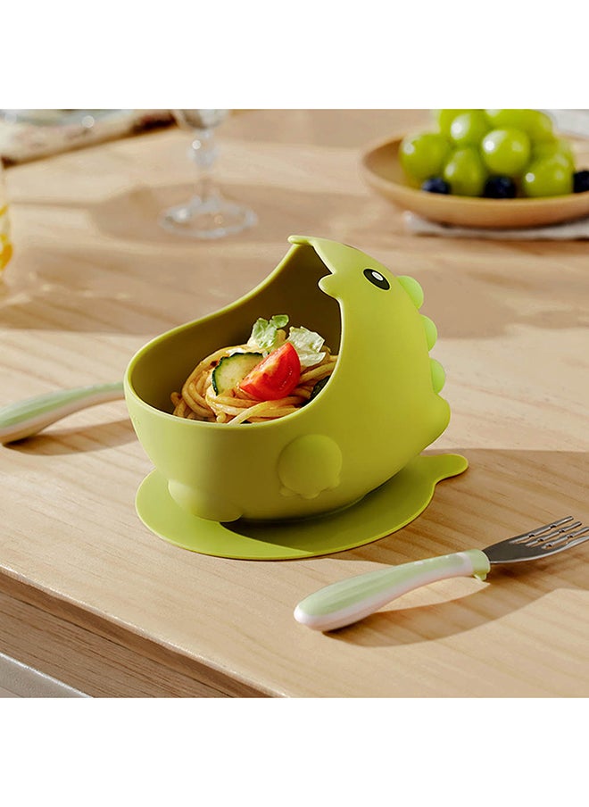 Babycare - Silicone Suction Bowl, Mustard Green, BPA-Free, Non-Slip Base, Safe for Babies, Microwave Safe, Easy to Clean, Non-Toxic, Durable Baby Bowl, Portable, Ideal for Toddlers and Infants