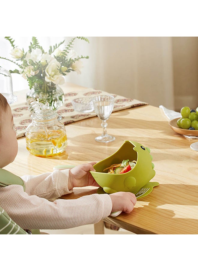 Babycare - Silicone Suction Bowl, Mustard Green, BPA-Free, Non-Slip Base, Safe for Babies, Microwave Safe, Easy to Clean, Non-Toxic, Durable Baby Bowl, Portable, Ideal for Toddlers and Infants