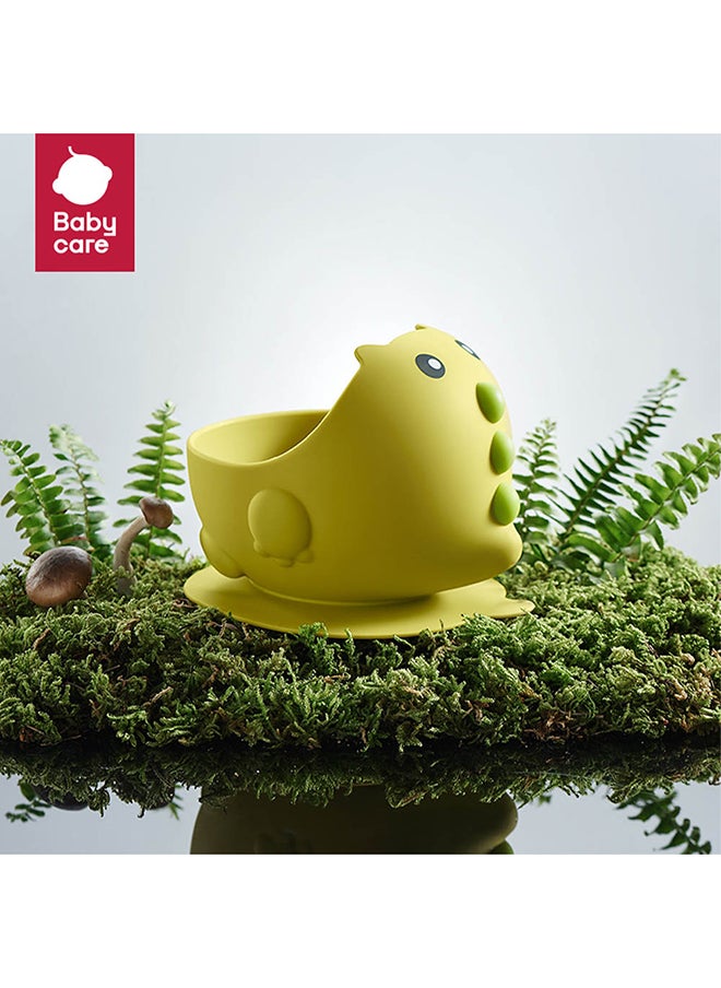 Babycare - Silicone Suction Bowl, Mustard Green, BPA-Free, Non-Slip Base, Safe for Babies, Microwave Safe, Easy to Clean, Non-Toxic, Durable Baby Bowl, Portable, Ideal for Toddlers and Infants