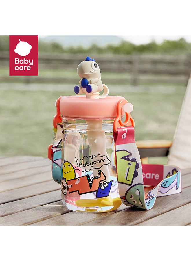 Babycare - T-Rex Toby Sippy Cup, Light Peach, 500 ml, BPA-Free, Leak-Proof, Non-Toxic, Easy Grip Handle, Safe for Toddlers, Spill-Proof Design, Durable, Portable, Ideal for Baby Feeding
