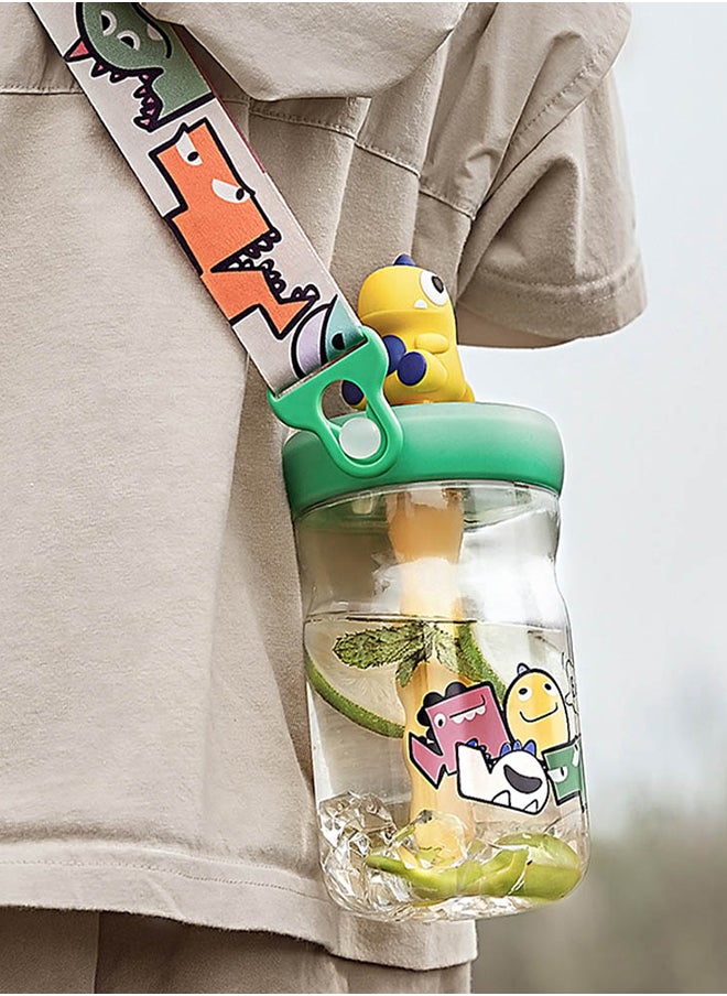 Babycare - T-Rex Toby Sippy Cup, Light Peach, 500 ml, BPA-Free, Leak-Proof, Non-Toxic, Easy Grip Handle, Safe for Toddlers, Spill-Proof Design, Durable, Portable, Ideal for Baby Feeding