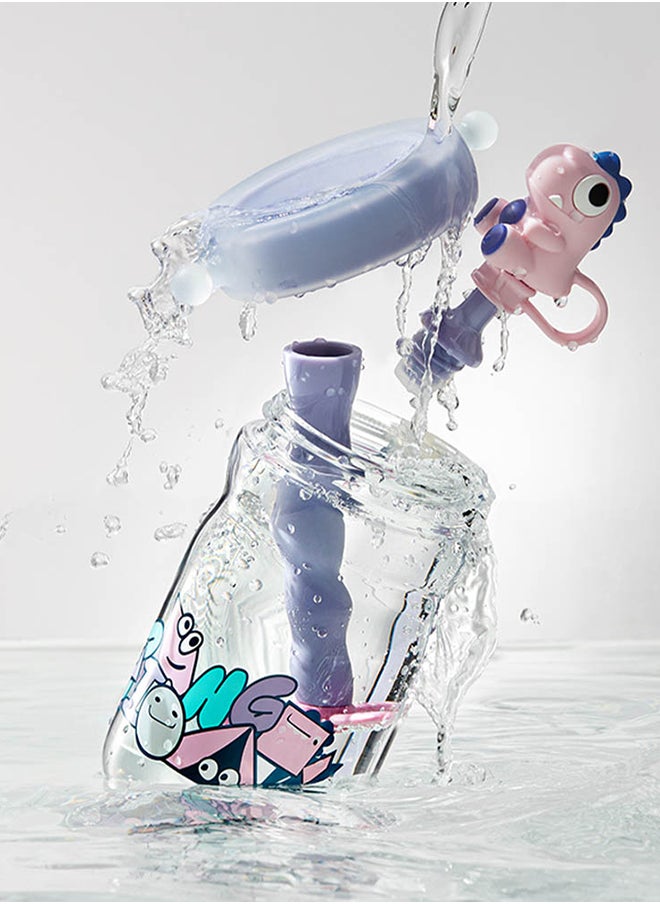 Babycare - T-Rex Toby Sippy Cup, Light Peach, 500 ml, BPA-Free, Leak-Proof, Non-Toxic, Easy Grip Handle, Safe for Toddlers, Spill-Proof Design, Durable, Portable, Ideal for Baby Feeding