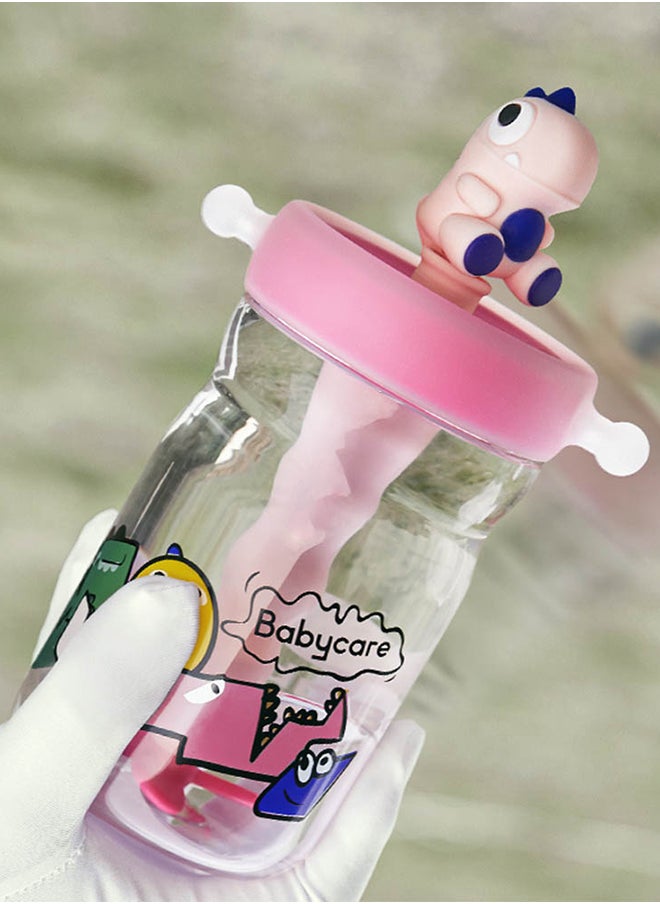 Babycare - T-Rex Toby Sippy Cup, Light Peach, 500 ml, BPA-Free, Leak-Proof, Non-Toxic, Easy Grip Handle, Safe for Toddlers, Spill-Proof Design, Durable, Portable, Ideal for Baby Feeding