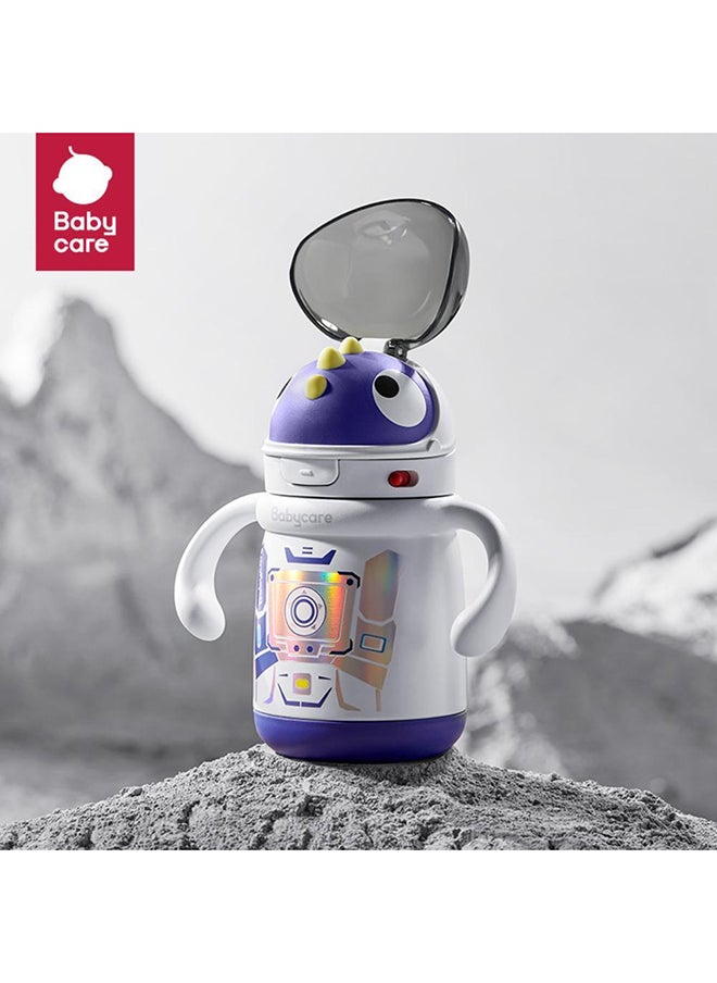 Babycare - T-Rex Toby Vacuum Bottle, Khata White, 300 ml, BPA-Free, Leak-Proof, Double-Walled Insulation, Non-Toxic, Easy Grip, Portable, Durable, Safe for Toddlers, Ideal for Hot and Cold Drinks