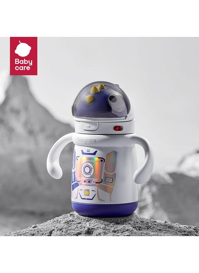 Babycare - T-Rex Toby Vacuum Bottle, Khata White, 300 ml, BPA-Free, Leak-Proof, Double-Walled Insulation, Non-Toxic, Easy Grip, Portable, Durable, Safe for Toddlers, Ideal for Hot and Cold Drinks
