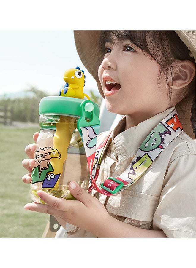 Babycare - T-Rex Toby Water Bottle, Green, 500 ml, BPA-Free, Leak-Proof, Non-Toxic, Easy Grip Handle, Durable, Portable, Safe for Toddlers, Spill-Proof Design, Ideal for Baby Hydration