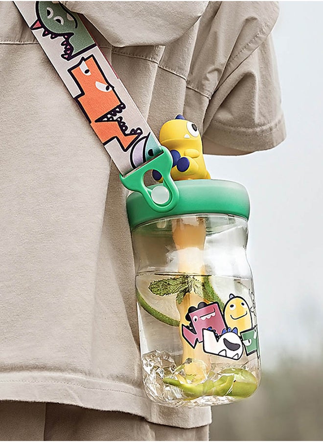 Babycare - T-Rex Toby Water Bottle, Green, 500 ml, BPA-Free, Leak-Proof, Non-Toxic, Easy Grip Handle, Durable, Portable, Safe for Toddlers, Spill-Proof Design, Ideal for Baby Hydration