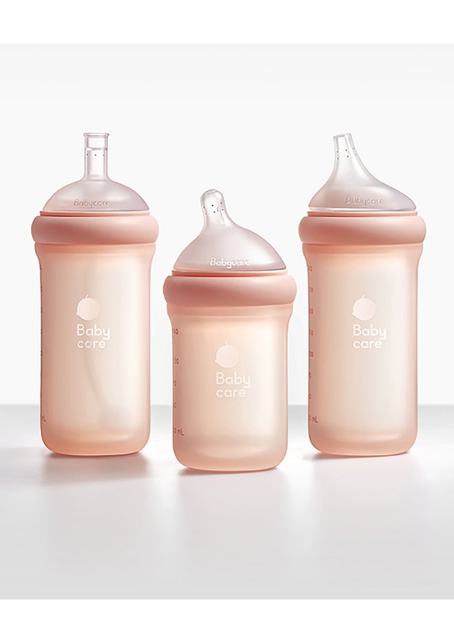 Babycare - Nopayon Pro Bottle, Pink, 160 ml, Medium Flow, BPA-Free, Anti-Colic Design, Non-Toxic, Leak-Proof, Soft Silicone Nipple, Easy to Clean, Safe for Babies, Ideal for Feeding Transition