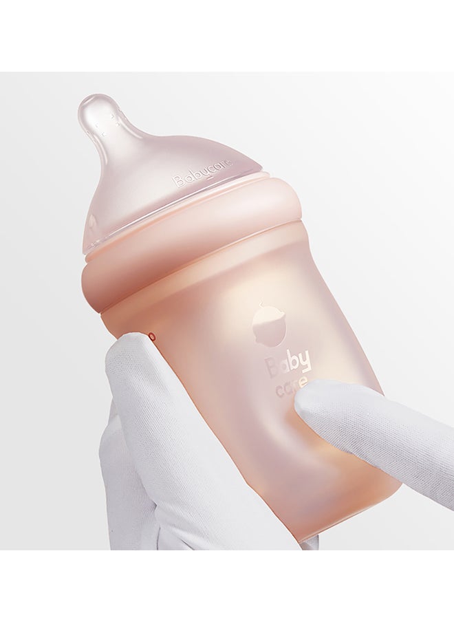 Babycare - Nopayon Pro Bottle, Pink, 160 ml, Medium Flow, BPA-Free, Anti-Colic Design, Non-Toxic, Leak-Proof, Soft Silicone Nipple, Easy to Clean, Safe for Babies, Ideal for Feeding Transition