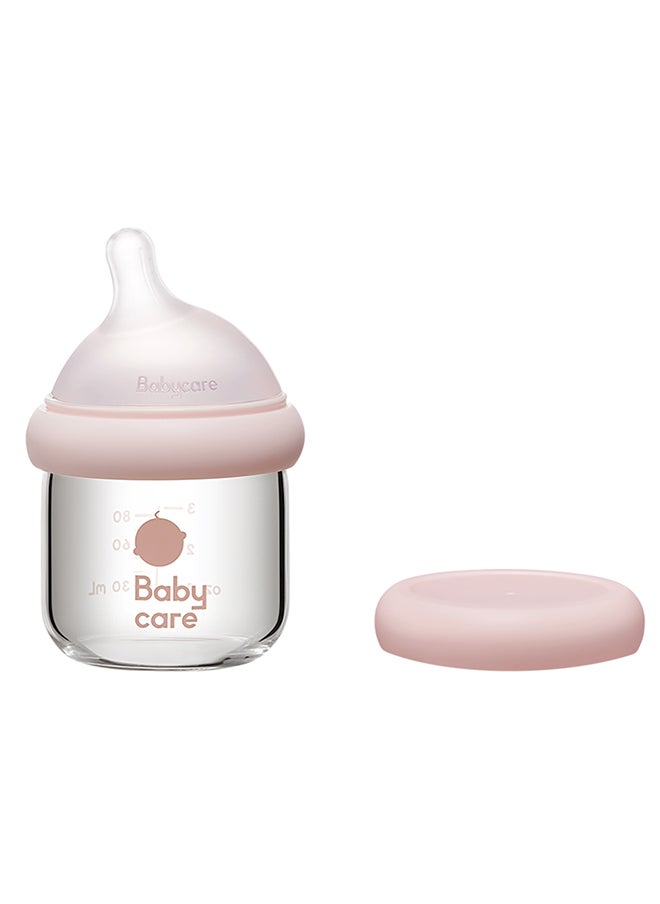 Babycare - Nopayon Pro Bottle, Weir Pink, 80 ml, for 0 –1 Month, BPA-Free, Anti-Colic Design, Non-Toxic, Leak-Proof, Soft Nipple, Easy to Clean, Safe for Newborns, Ideal for Breastfeeding Transition