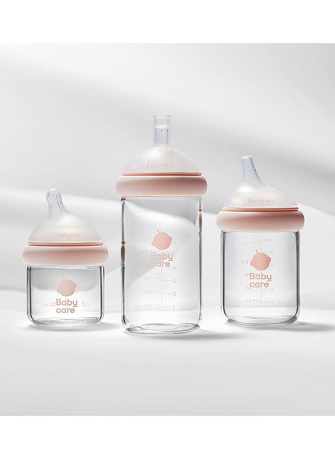Babycare - Nopayon Pro Bottle, Weir Pink, 160ml Month, BPA-Free, Anti-Colic Design, Non-Toxic, Leak-Proof, Soft Nipple, Easy to Clean, Safe for Newborns, Ideal for Breastfeeding Transition