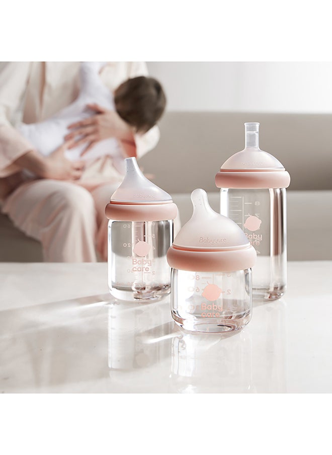 Babycare - Nopayon Pro Bottle, Weir Pink, 160ml Month, BPA-Free, Anti-Colic Design, Non-Toxic, Leak-Proof, Soft Nipple, Easy to Clean, Safe for Newborns, Ideal for Breastfeeding Transition
