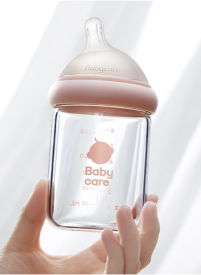 Babycare - Nopayon Pro Bottle, Weir Pink, 160ml Month, BPA-Free, Anti-Colic Design, Non-Toxic, Leak-Proof, Soft Nipple, Easy to Clean, Safe for Newborns, Ideal for Breastfeeding Transition