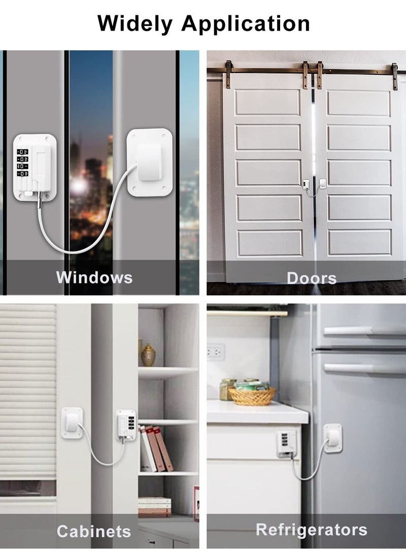 Refrigerator Lock Combination Fridge Locks 2 Pack Adhesive RV for Adults White Safety Kids Electric Mini Freezer Door