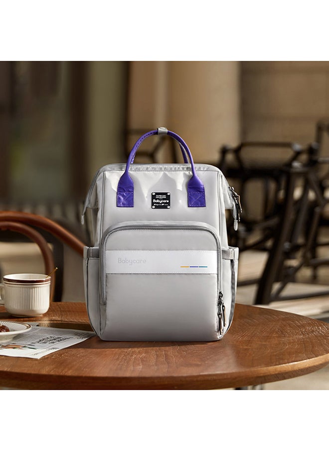 Babycare - Baby Travel Diaper Bag, On-the-Go, Gray, Small, Compact Baby Organizer, BPA-Free, Non-Toxic, Multiple Storage Compartments, Insulated Bottle Holders, Waterproof, Easy to Clean, Durable, Adjustable Shoulder Straps, Lightweight, Convenient for Travel, Versatile Design, Ideal for Busy Parents 37 x 24 x 17 cm