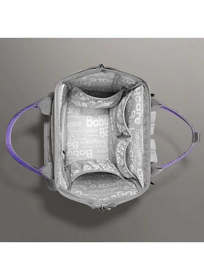 Babycare - On-the-Go Travel Diaper Bag – Compact Grey Baby Organizer with Bottle Holders & Storage Compartments - Larges