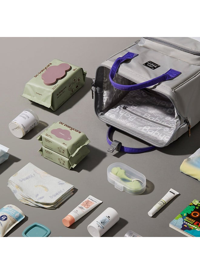 Babycare - On-the-Go Travel Diaper Bag – Compact Grey Baby Organizer with Bottle Holders & Storage Compartments - Larges