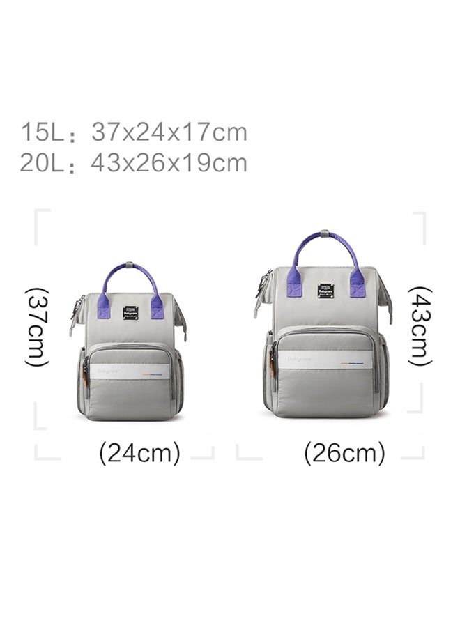 Babycare - On-the-Go Travel Diaper Bag – Compact Grey Baby Organizer with Bottle Holders & Storage Compartments - Larges