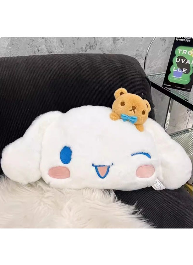 Sanrio Cinnamoroll Plush Pillow – Soft Kawaii Cushion with Teddy Bear Accent, Cute Decorative Pillow for Bedroom