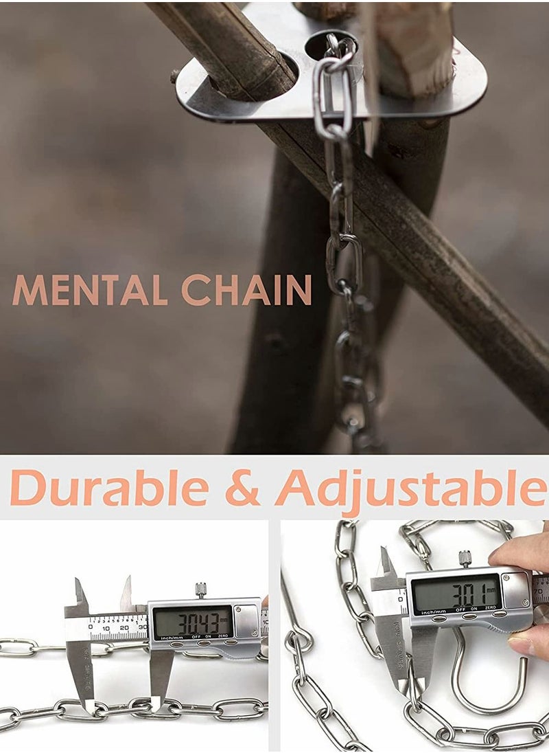 Camping Tripod Board with Adjustable Chain For Suspending Pots over Fire Cooking By Turning Branches into Campfire Tripod  Outdoor Equipment