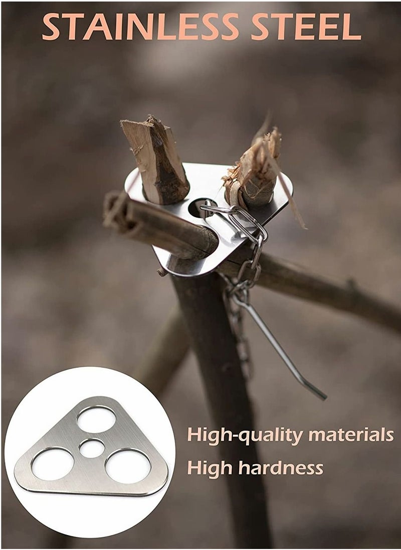 Camping Tripod Board with Adjustable Chain For Suspending Pots over Fire Cooking By Turning Branches into Campfire Tripod  Outdoor Equipment