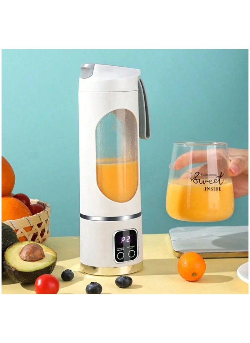HS-860 Portable Blender, Personal Blender, Fruit Blender, Leak Proof Juicer, safety approved, dual functional, charging display with rechargeable battery [1300mah], Ice Crusher with Stainless Steel Blades, home and outdoor.